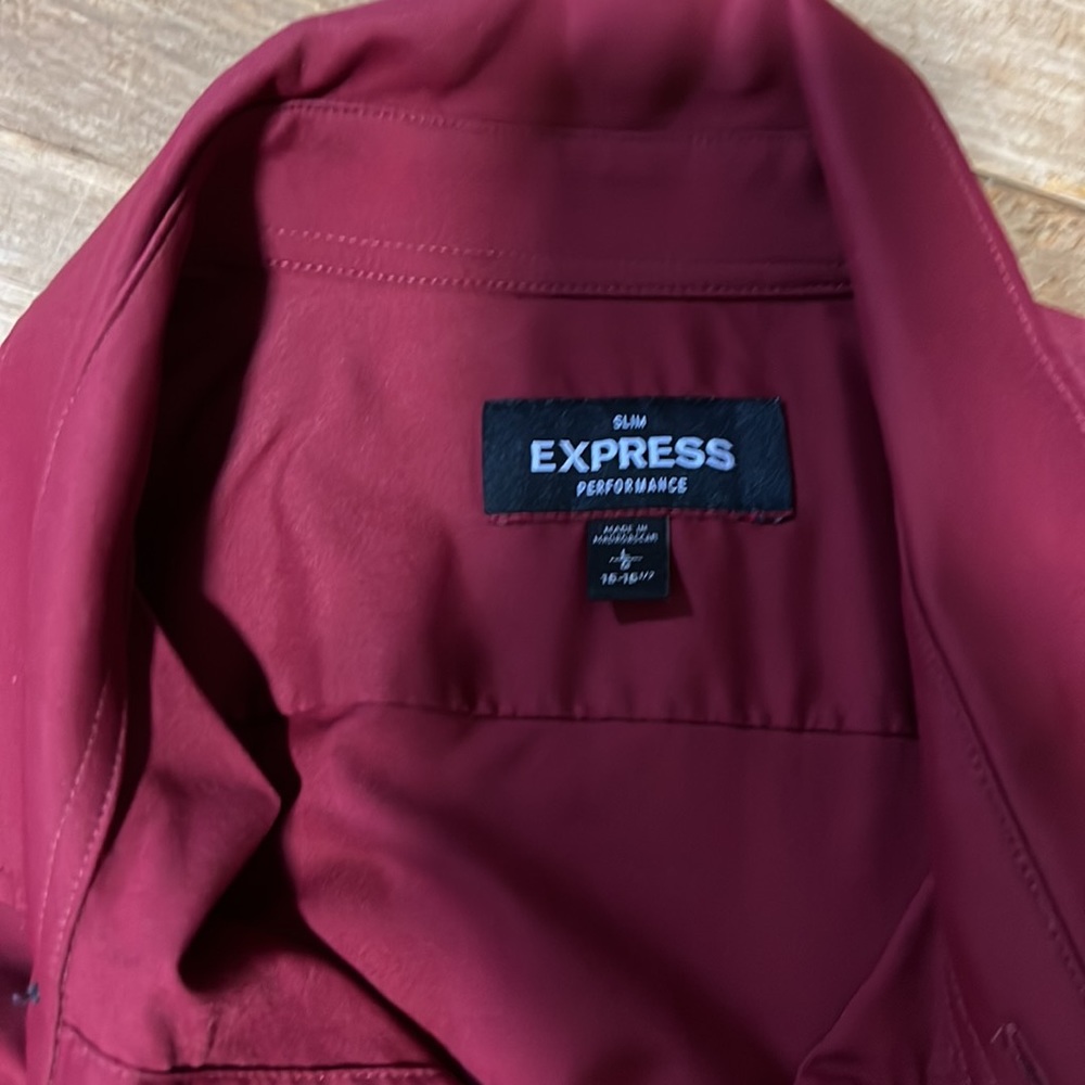 Maroon express button down - Picture 2 of 3